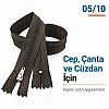 50 cm T5 Kahverengi Naylon Dipli Fermuar – Cep ve Çanta Fermuarı ZP0050t5K