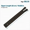 50 cm T5 Kahverengi Naylon Dipli Fermuar – Cep ve Çanta Fermuarı ZP0050t5K