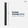 22 cm Siyah Dokuma Tül Dipli Gizli Fermuar – Elbise, Etek ve Abiye Fermuarı ZPG0022DKM