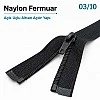 66 cm Tip 10 Siyah Naylon Açık Uçlu Mont Fermuarı – Separe Ceket ve Mont Fermuarı ZPS0066T10