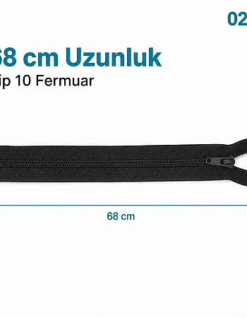 68 cm Tip 10 Siyah Naylon Açık Uçlu Separe Mont Fermuarı – Ceket ve Mont Fermuarı ZPS0068T10