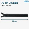 70 cm Tip 10 Siyah Naylon Açık Uçlu Separe Mont Fermuarı – Ceket ve Mont Fermuarı ZPS0070T10