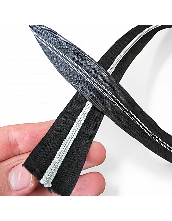 Nylon Silver Tooth Coloured Tape Zipper #3 - SRTNYLGT5