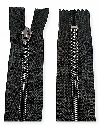 85 cm #5 33,47" Nylon Coil Metallic Teeth Jacket Zipper Open End - Separating ZPSM0085T10