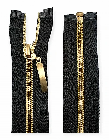 90 cm #5 35,44" Nylon Coil Metallic Teeth Jacket Zipper Open End - Separating ZPSM0090T10
