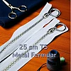 Metal Zipper 25 cm #5 0,27 yrd Metal Toothed White Bottom ZPHSN0025T5