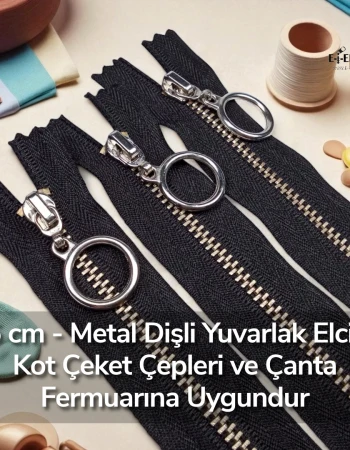 Metal Fermuar 25 cm T 5 Metal Dişli Beyaz Dipli  ZPHSN0025T5