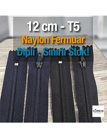 12 cm Nylon Pocket Zipper with Bottom - NC0012T5