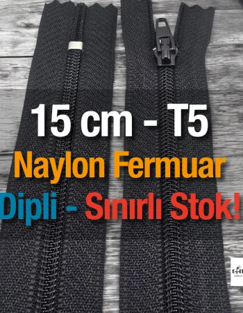 15 Cm Naylon Cep Fermuarı Dipli -  NC0015T5