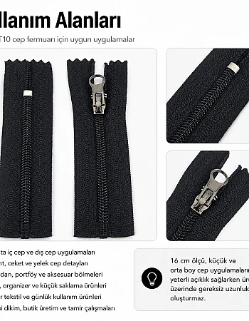 16 cm Combi Handle Nylon Pocket with Zipper Bottom - NC0016T10C