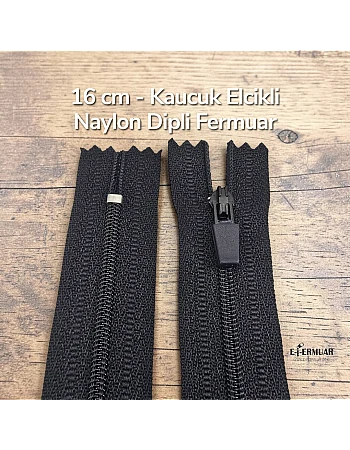 16 Cm Özel Elcikli Naylon Cep Fermuarı Dipli -  NC0016T5Ö