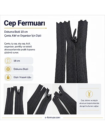 18 cm Dokuma Tül Fermuar -  NC0018DTUL