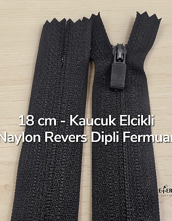 18 Cm Özel Elcikli Naylon Cep Fermuarı Dipli -  NC0018T5Ö