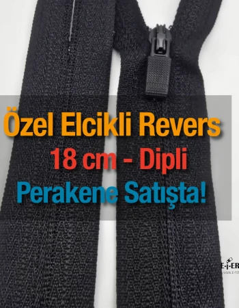 18 Cm Özel Elcikli Naylon Cep Fermuarı Dipli -  NC0018T3Ö