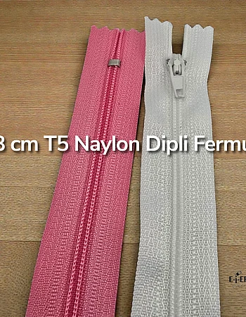 18 Cm Naylon Cep Fermuarı -  Dipli - NC0018T5