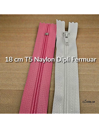 18 Cm Naylon Cep Fermuarı -  Dipli - NC0018T5