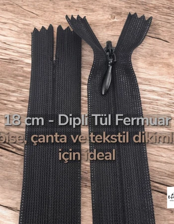 18 cm Dipli Tül Fermuar -  NC0018TUL