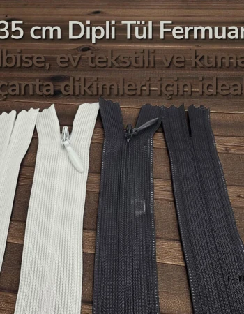35 cm Dipli Tül Fermuar -  NC0035TUL