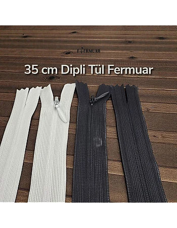 35 cm Dipli Tül Fermuar -  NC0035TUL