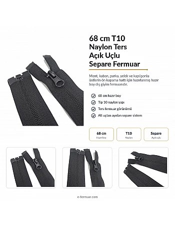 68 cm Nylon Jacket Zipper, Open End (Separate) - NC0068T10