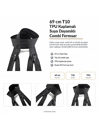 69 cm Combi Tpu Su Geçirmez Fermuar NC0069SG