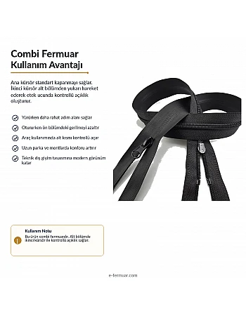 70 cm TPU Su Geçirmez Fermuar Combi | Teknik Dış Giyim ve Çanta İçin | NC0070SG