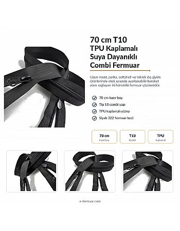 70 cm Nylon Jacket Zipper, Open End (Separate) - NC0070T10