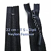 22 cm Pantolon ve Etek Tip 5 Naylon Fermuar Kapalı Uçlu Revers Combi Kafa İpli Nc0022t5Cİ