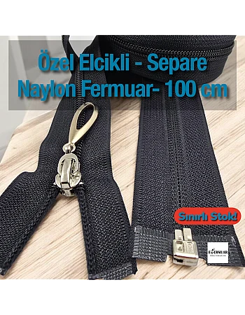 100 cm Nylon Special Handle-Type Abaya Zipper, Open End (Separate) - PR00100T10