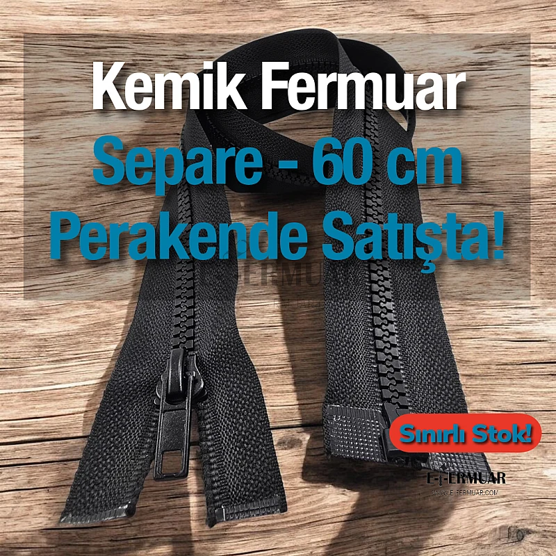 60 Cm Kemik Mont Fermuarı Açık Uçlu (Separe)  -  PR0060T6