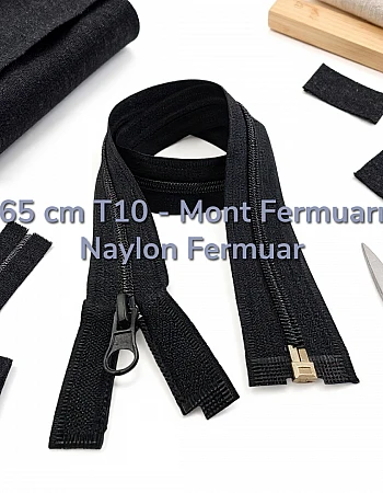 65 cm Tip 10 Naylon Mont Fermuarı Açık Uçlu Separe – Hafif ve Dayanıklı - PR0065T10
