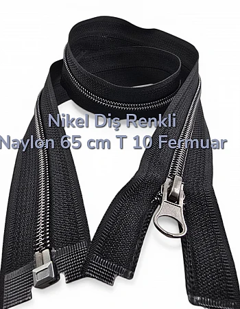 65 cm Kaplamalı Naylon Mont Fermuarı Açık Uçlu Separe – Şık Görünümlü T10 Model -PR0065T10BN