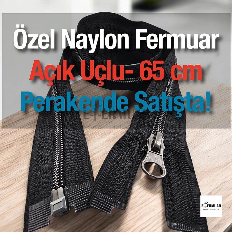 65 Cm Kaplamalı Naylon Mont Fermuarı Açık Uçlu (Separe)  -  PR0065T10BN