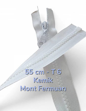 55 cm T6 Kemik Fermuar Açık Uçlu Separe Armut Elcikli Mont ve Ceket İçin ZPK0055T6PROMO