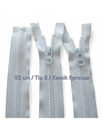 55 cm 21.66" T5 Molded Plastic Open-End Zipper | Jacket and Coat Zipper | ZPK0055T5PROMO