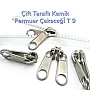 Kemik Fermuar Kursörü Çift Elcikli Tip 9  - Çadır Fermuarı Kursörü - ESB001T9C