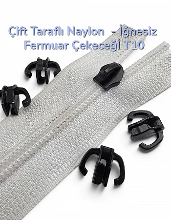 İğnesiz Çift Taraflı Naylon Fermuar Çekeceği T 10 - KRSCTİT10