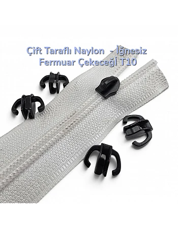İğnesiz Çift Taraflı Naylon Fermuar Çekeceği T 10 - KRSCTİT10