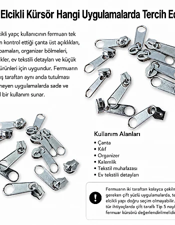 Naylon Fermuar Kürsörü Tek Elcikli Tip 5 – Nikel Zamak KRSTT5