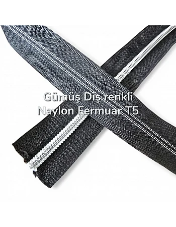 Nylon Silver Tooth Coloured Tape Zipper #3 - SRTNYLGT5