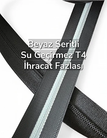 Su Geçirmez Beyaz Şeritli Şerit fermuar TPU T 4 - SRTSGOT4