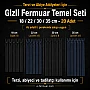 Terzi ve Abiye Atölyeleri İçin Gizli Fermuar Temel Seti – 18 / 22 / 30 / 35 cm – 20 Adet - ST-0008
