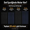 Terzi ve abiye atölyeleri için 20 adet çeşitli boyutlarda gizli fermuar seti.