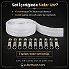 10 metre uzunluğunda kaliteli naylon şerit fermuar ve 10 adet çekecek içeren set.