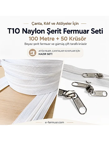Nylon Tape Zipper Set #5 for Bags, Cases, and Workshops - 100 Metres + 50 Sliders - ST-0009T10-100M50C