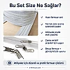 20 metre uzunluğundaki naylon fermuar ve 10 adet çekecek içeren pratik set.