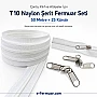 T10 Nylon Zipper Tape Set for Bags, Cases and Workshops – 50 Meters + 25 Sliders - ST-0009T10-50M25C