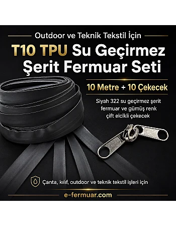 Outdoor and Technical Textile #5 TPU Waterproof Zipper Tape Set – 10 Metres + 10 Sliders - ST-0010