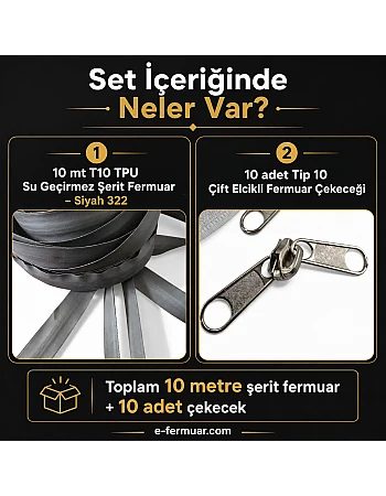 Outdoor and Technical Textile #5 TPU Waterproof Zipper Tape Set – 10 Metres + 10 Sliders - ST-0010