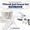 Branda ve Çadır Atölyeleri İçin T9 Kemik Şerit Fermuar Seti – 10 Metre + 10 Krüsör- ST-0012